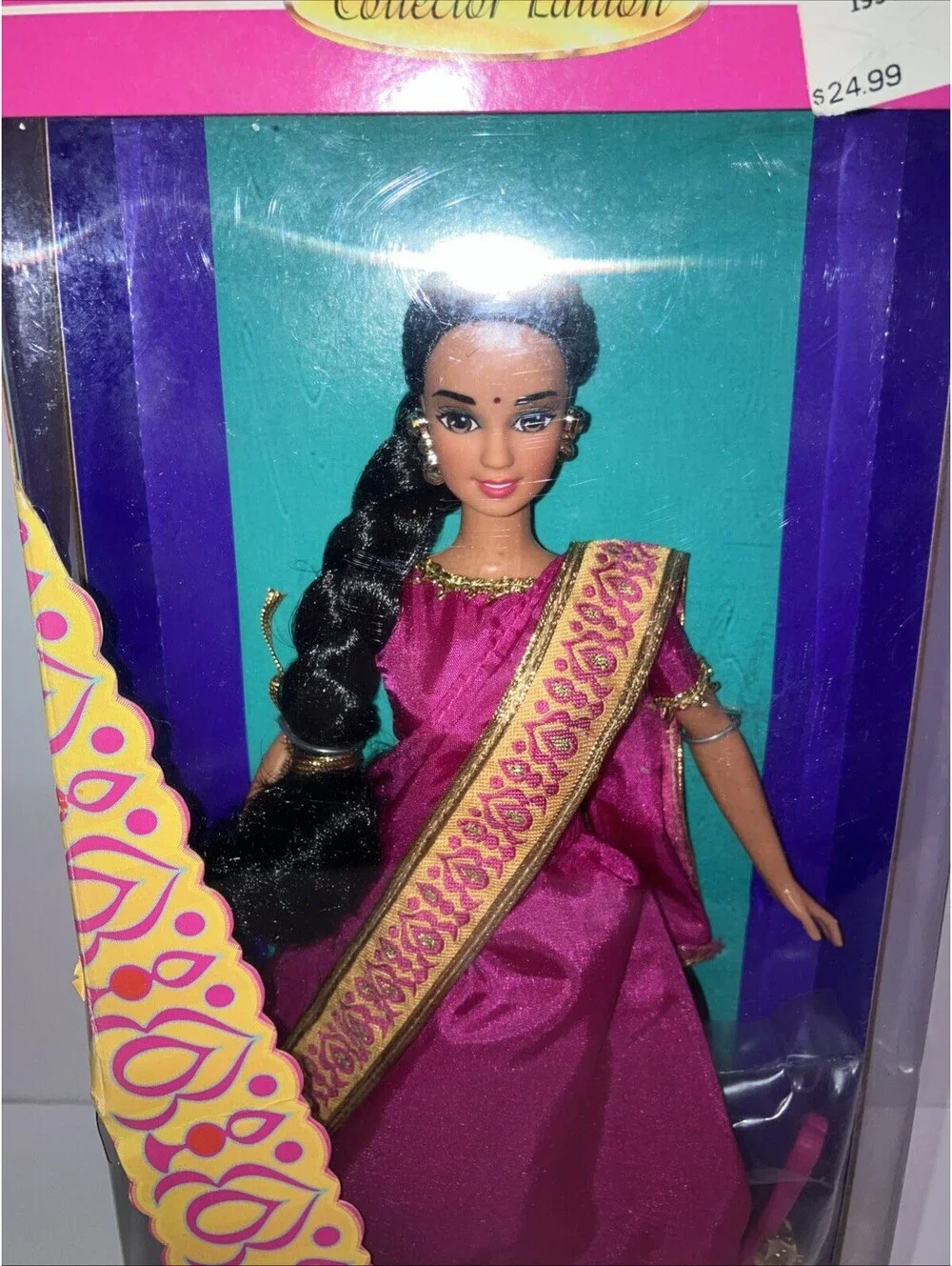 VINTAGE 1994 Indian Barbie #14451 Sari w/ Shawl Dolls Of The World NEW SEALED